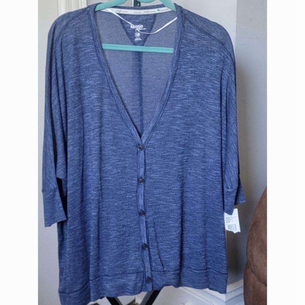 NWT KENSIE Blue Button Up Cardigan - Size XS